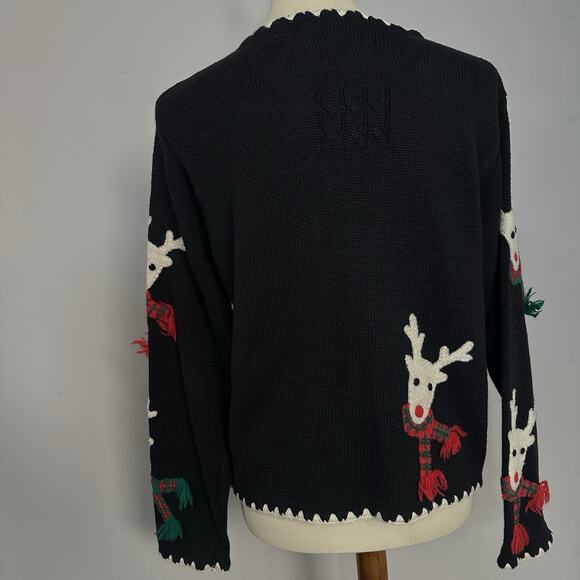 Marisa Christina Y2K 2000 Christmas Collection Cardigan Sweater Reindeer Knit - Picture 5 of 12